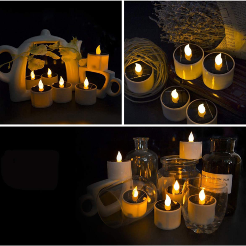 Waterproof Smokeless Solar Candles Lights Flame Light